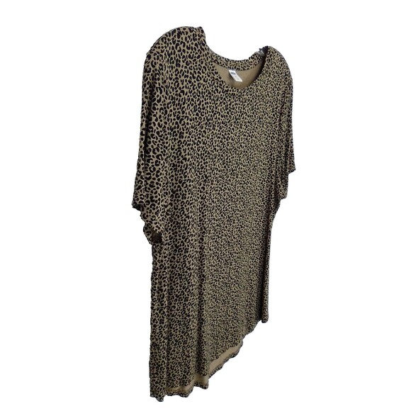 Old Navy Women's Luce Leopard Print Round Neck Short Sleeve Relaxed Fit Top L - Picture 3 of 5